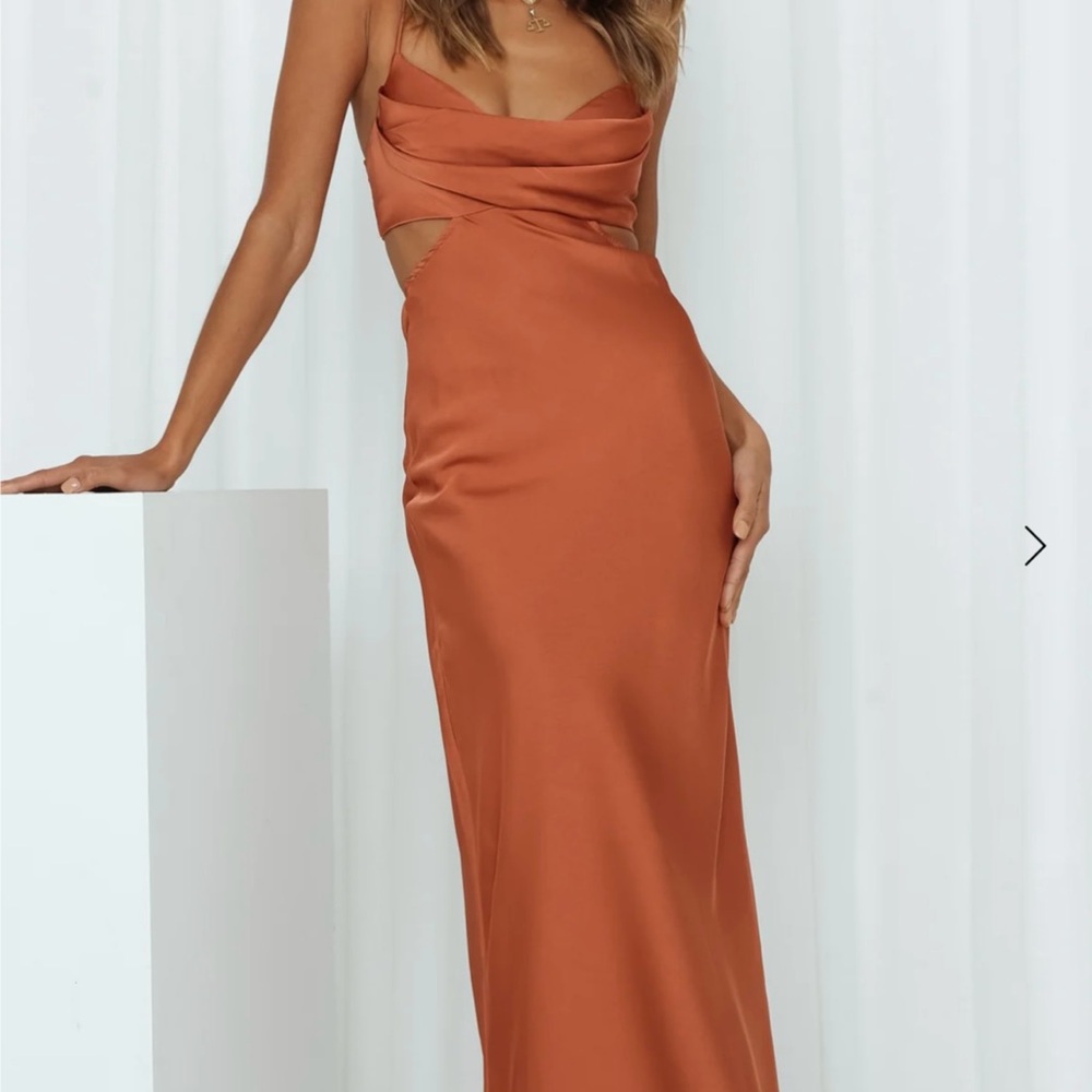 Elegant Rust Evening Gown
